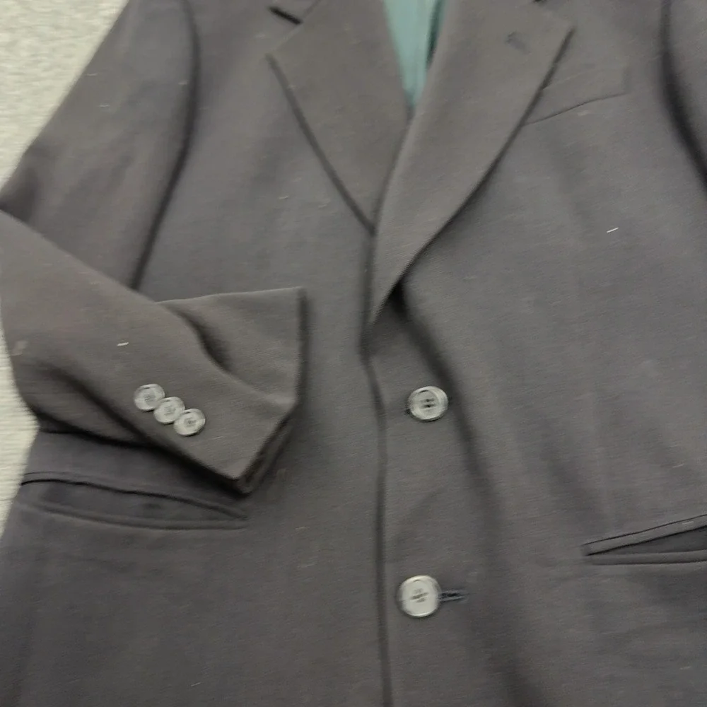 Vintage Monsieur Givenchy Blazer Mens 42 Black Wool Herringbone Two Button